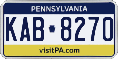 PA license plate KAB8270