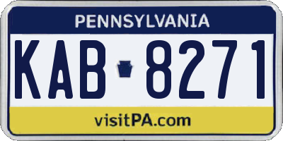 PA license plate KAB8271