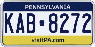PA license plate KAB8272