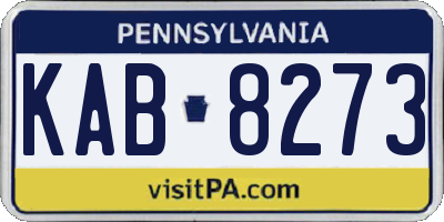 PA license plate KAB8273