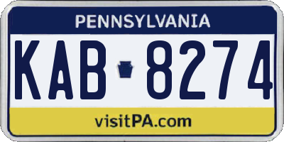 PA license plate KAB8274
