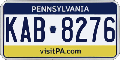 PA license plate KAB8276