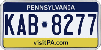 PA license plate KAB8277