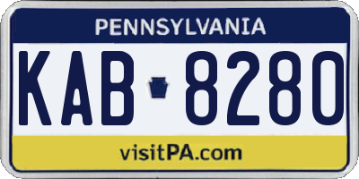 PA license plate KAB8280