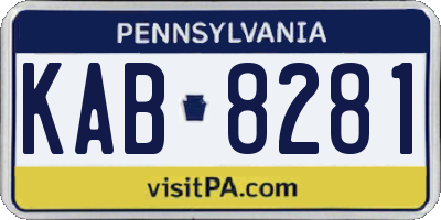 PA license plate KAB8281