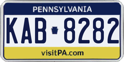 PA license plate KAB8282