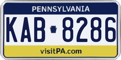 PA license plate KAB8286