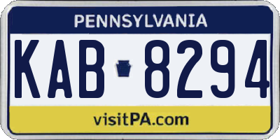 PA license plate KAB8294