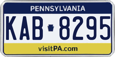 PA license plate KAB8295
