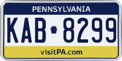 PA license plate KAB8299