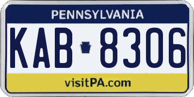 PA license plate KAB8306
