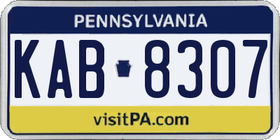 PA license plate KAB8307