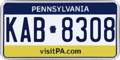 PA license plate KAB8308