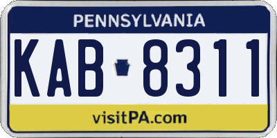 PA license plate KAB8311