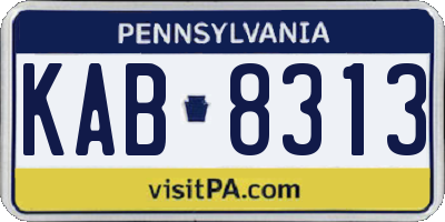 PA license plate KAB8313