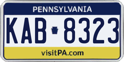 PA license plate KAB8323