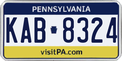 PA license plate KAB8324