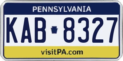PA license plate KAB8327
