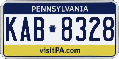 PA license plate KAB8328