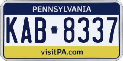 PA license plate KAB8337