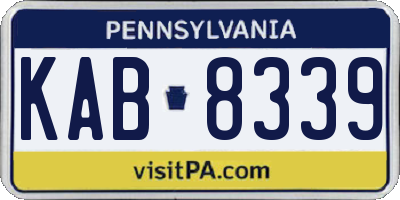 PA license plate KAB8339