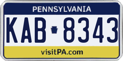 PA license plate KAB8343