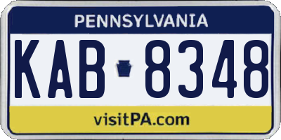 PA license plate KAB8348