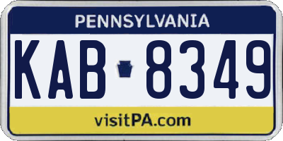 PA license plate KAB8349