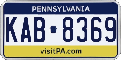 PA license plate KAB8369