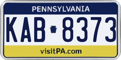 PA license plate KAB8373