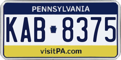 PA license plate KAB8375