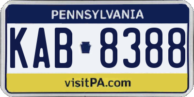 PA license plate KAB8388
