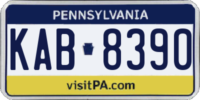 PA license plate KAB8390