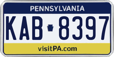 PA license plate KAB8397