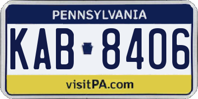 PA license plate KAB8406