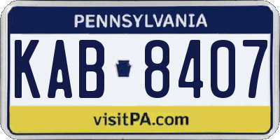 PA license plate KAB8407