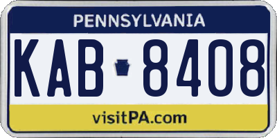 PA license plate KAB8408