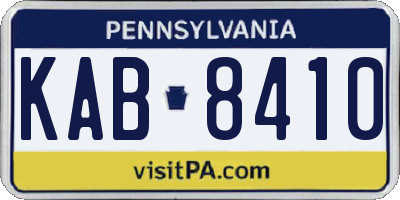 PA license plate KAB8410