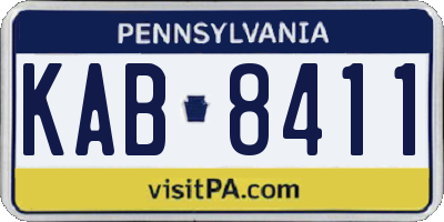 PA license plate KAB8411