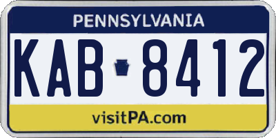 PA license plate KAB8412