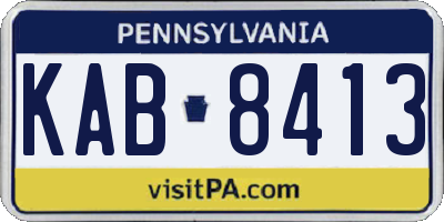 PA license plate KAB8413