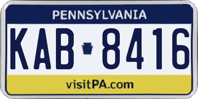 PA license plate KAB8416