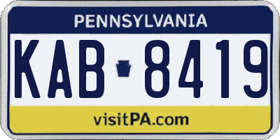 PA license plate KAB8419