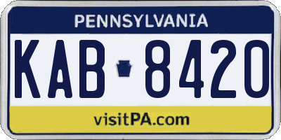 PA license plate KAB8420