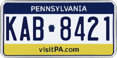 PA license plate KAB8421