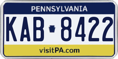 PA license plate KAB8422
