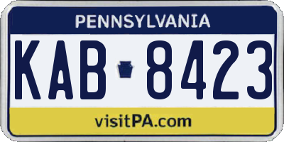 PA license plate KAB8423