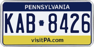 PA license plate KAB8426
