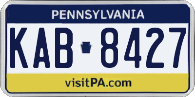 PA license plate KAB8427