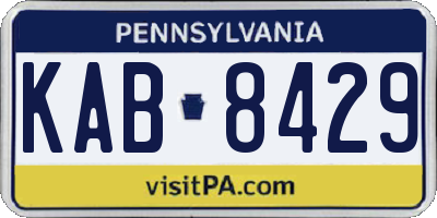 PA license plate KAB8429